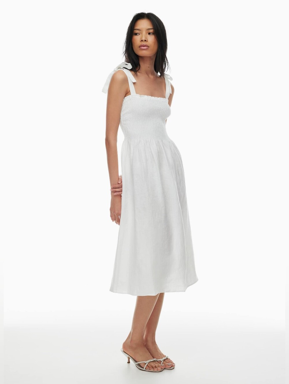 aritzia golden hour linen dress Wilfred